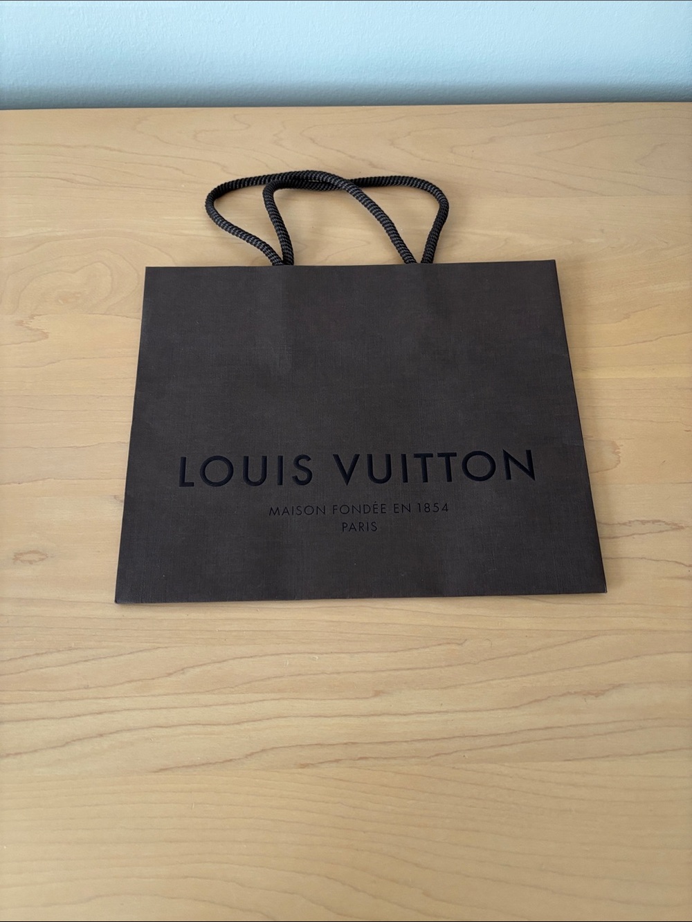 Louis Vuitton Brown Paper Shopping Bag with Rope Handles